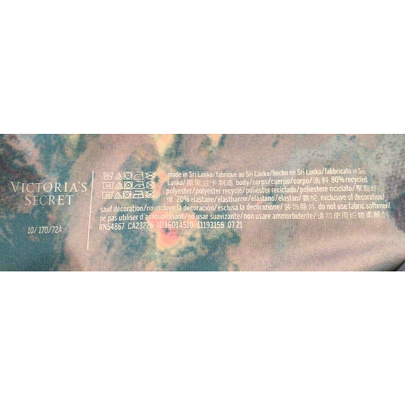 Victoria’s Secret High Waist Leggings Blue Pink Marble Print Size 10 - Picture 2 of 4